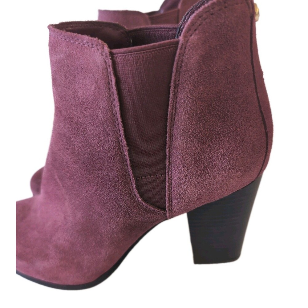 Michael Kors Magenta Suede Ankle Boots 4 Inch Heel Booties Women's Size 8 - Picture 4 of 10